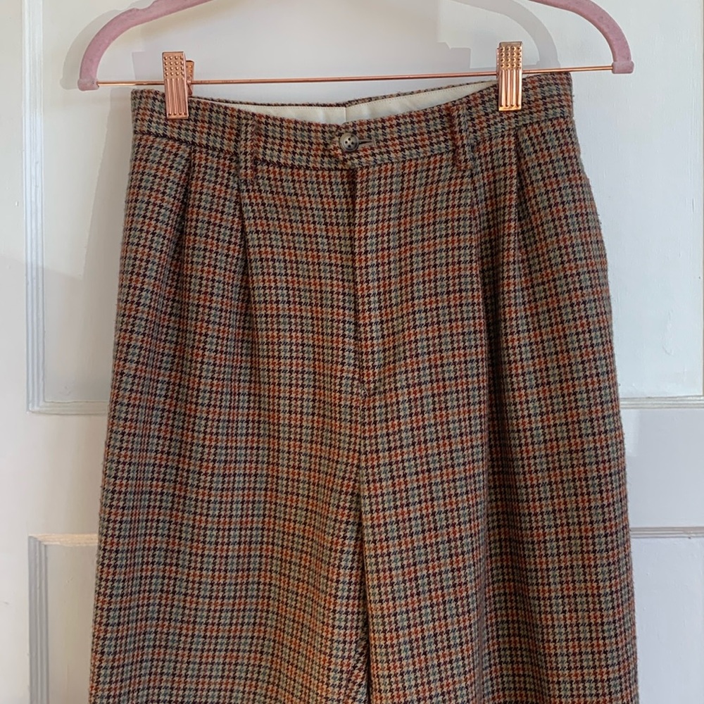Vintage New Yorker High Waisted Wool Houndstooth Trousers